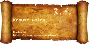 Krausz Amina névjegykártya