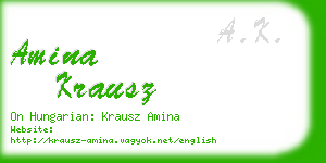 amina krausz business card